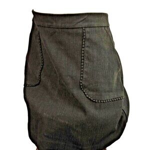 Ann Taylor Loft Skirt Women's Sz 8 Black Lightweight Denim Scalloped Pockets